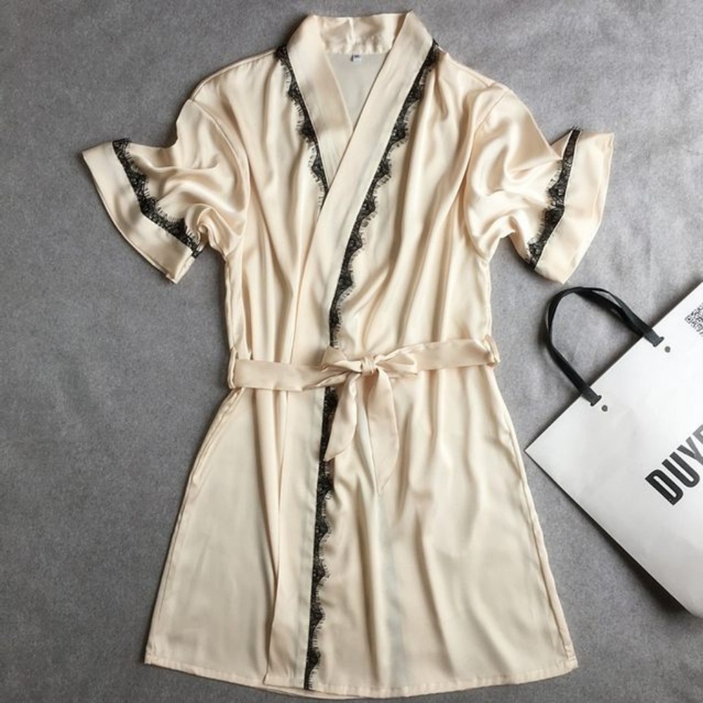 Silk and lace robe
